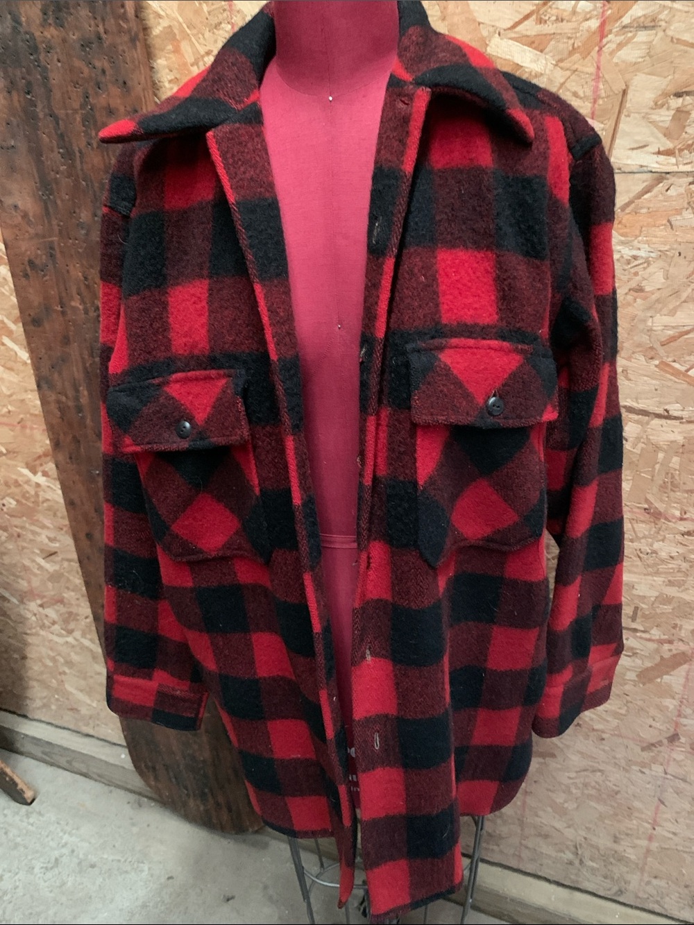 Buffalo checked wool shirt/jacket